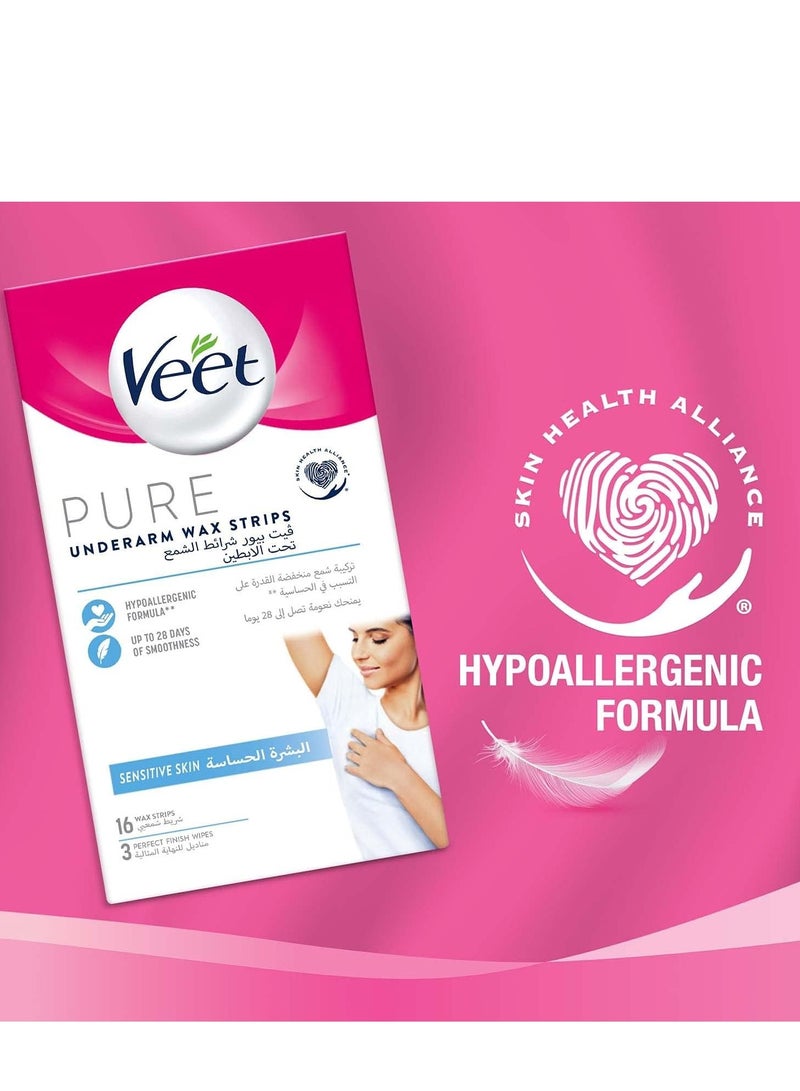 شرائح شمعية نقية للبشرة الحساسة تحت الإبط، 16 قطعة - Image 2