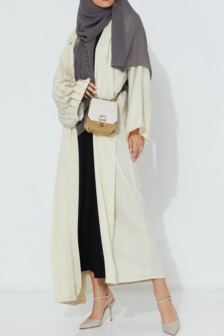 Moistreet  Flared Sleeve Pleated Abaya for Women | Best Price UAE
