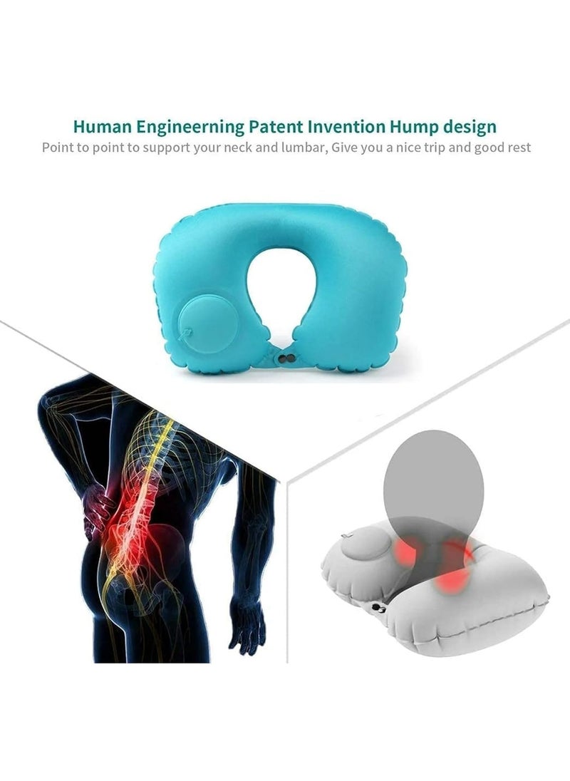 PURCHASE ZONE PURCHASE ZONE HandPressed Inflatable Foldable Travel Neck Pillow Super Soft Thin Healthy Convenient Inflatable UShape Air Pillow Instant Inflatable Neck Travel Pillow Multicolor  - Image 4