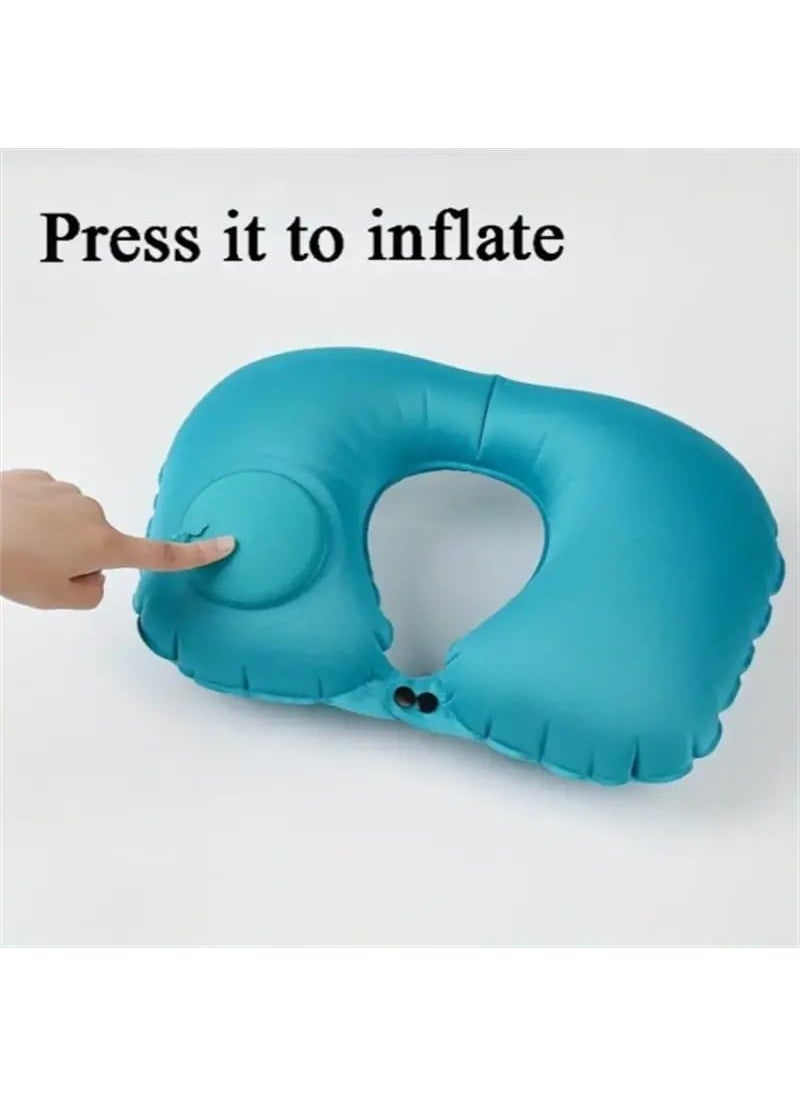 PURCHASE ZONE PURCHASE ZONE HandPressed Inflatable Foldable Travel Neck Pillow Super Soft Thin Healthy Convenient Inflatable UShape Air Pillow Instant Inflatable Neck Travel Pillow Multicolor  - Image 3