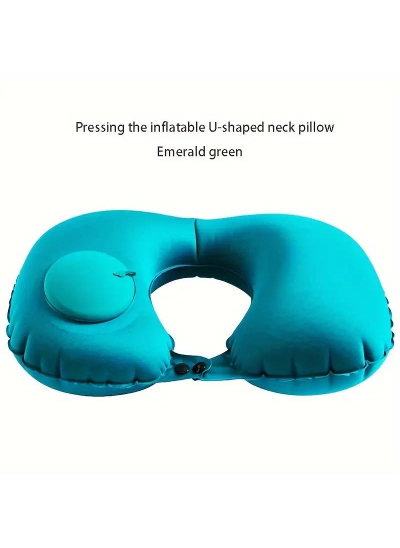 PURCHASE ZONE PURCHASE ZONE HandPressed Inflatable Foldable Travel Neck Pillow Super Soft Thin Healthy Convenient Inflatable UShape Air Pillow Instant Inflatable Neck Travel Pillow Multicolor  - Image 2