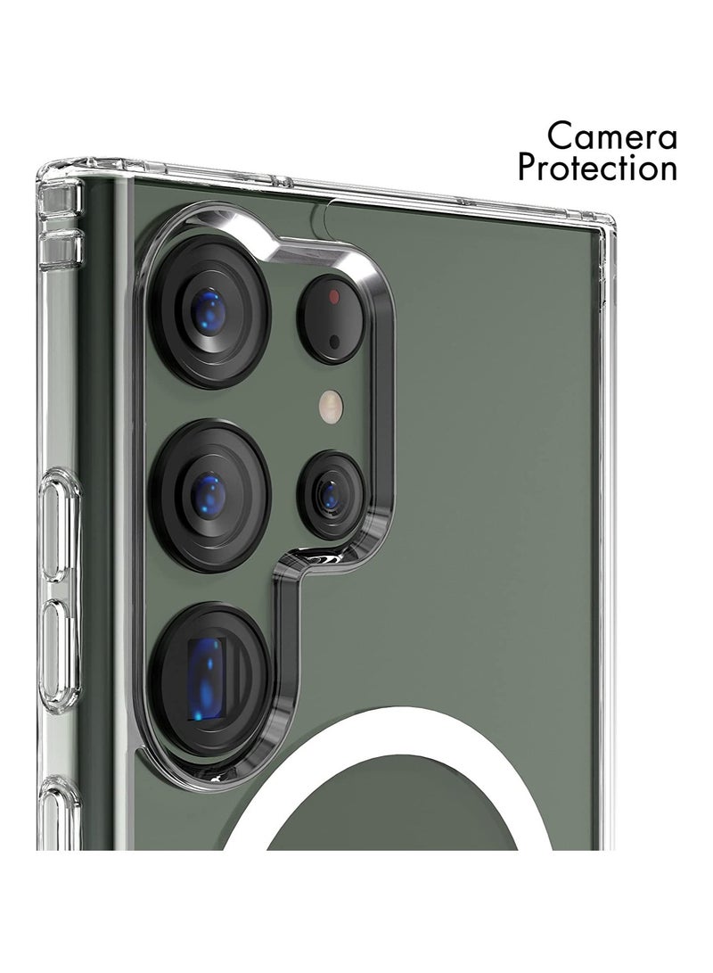 ELTRAZONE Samsung Galaxy S23 Ultra Magnetic Case Clear, Compatible with Magsafe Charging, Slim Fit Protective Cover for Galaxy S23 Ultra, Shockproof Soft Silicone TPU Bumper, Crystal Clear Anti-Yellow  - Image 3