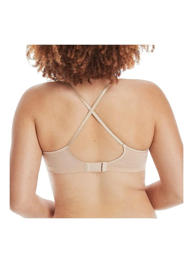 Hanes Nude Hanes Womens Convertible Wire Free Bra Nude Heather Large for Women | Best Price UAE
