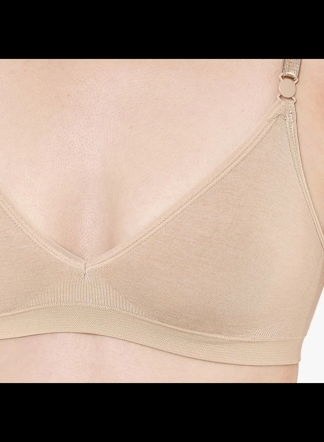 Hanes Nude Hanes Womens Convertible Wire Free Bra Nude Heather Large for Women | Best Price UAE