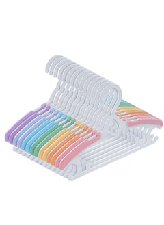 Excefore Toddler Hangers, 12 Pack 11"-14.6" Inch Size Adjustable Children's Heavy Duty Plastic Baby Clothes Hanger with Hooks, Non-Slip Stackable Hangers Kids/Adult, Rainbow Color  - Image 1