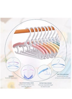 Excefore Toddler Hangers, 12 Pack 11"-14.6" Inch Size Adjustable Children's Heavy Duty Plastic Baby Clothes Hanger with Hooks, Non-Slip Stackable Hangers Kids/Adult, Rainbow Color  - Image 2
