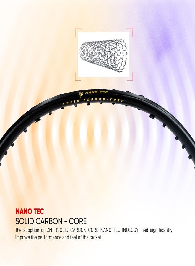 Apacs Accurate 77 (Unstrung, 6.8mm Extra Slim Shaft) 35 LBS Max Tension | Made in Vietnam | Aero Armor Frame (Hi-Tension) | 100% Japanese Graphite Badminton Racket with Free Full Cover (Red Black) - Image 3