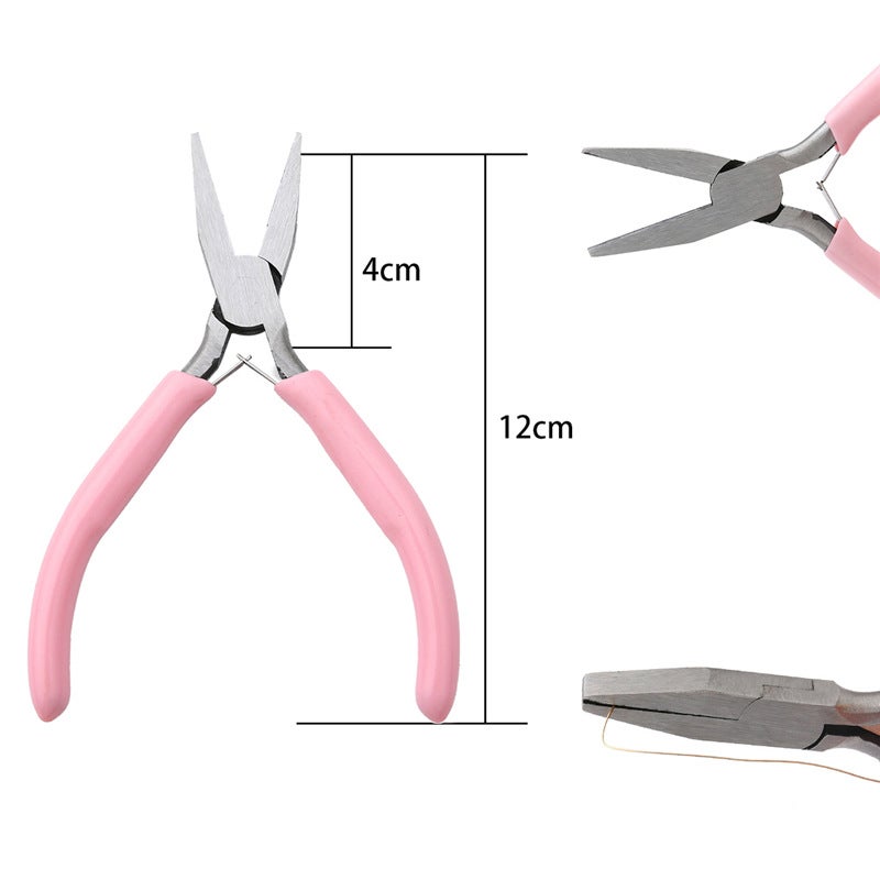 DIY Jewelry Making Pliers Set Flat Pliers with Powder Handle 
