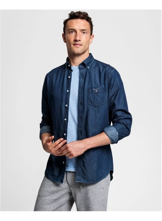 GANT  Gant Regular Fit Indigo Shirt for Men | Best Price UAE