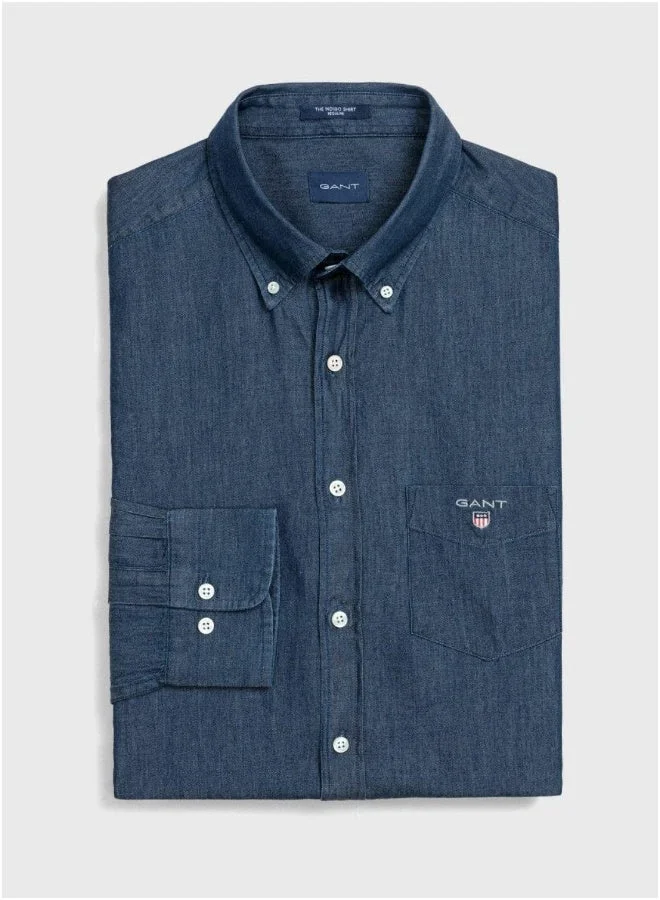 GANT  Gant Regular Fit Indigo Shirt for Men | Best Price UAE