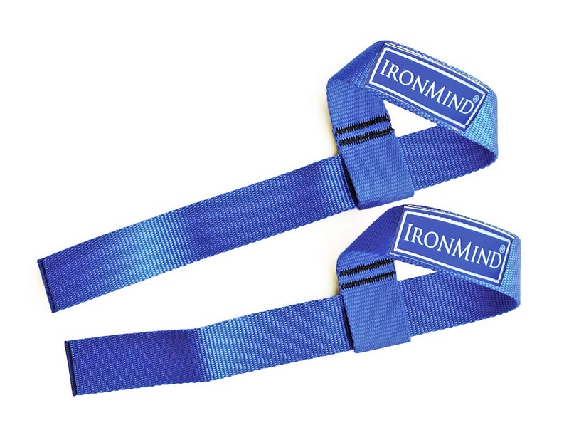 IronMind Strong-Enough Lifting Straps (Pair) - Blue Nylon Wrist Wraps for Weightlifting, Deadlifts, Strength Training - Image 1