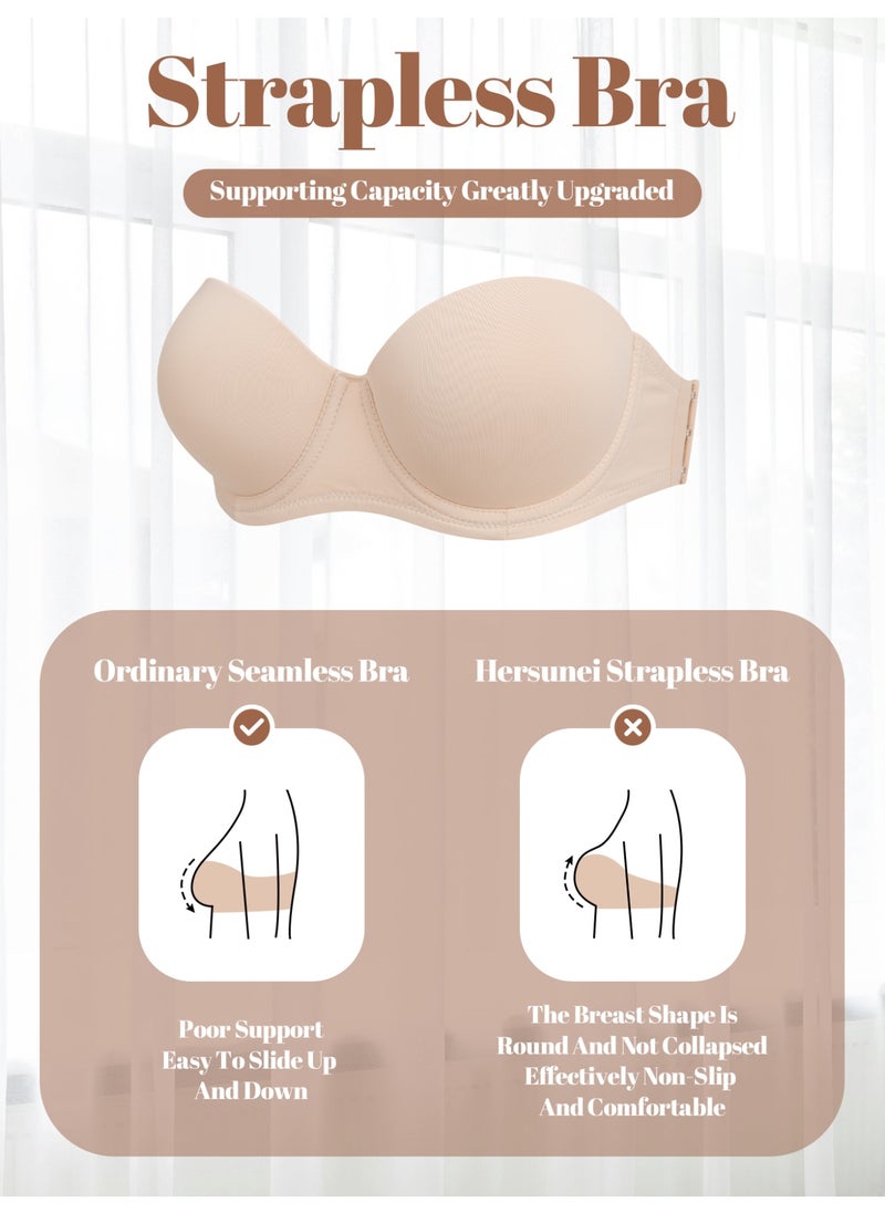 Generic Women Bras Strapless Bras Invisible Bras Comfortable Everyday Bras with Clear Straps  - Image 4