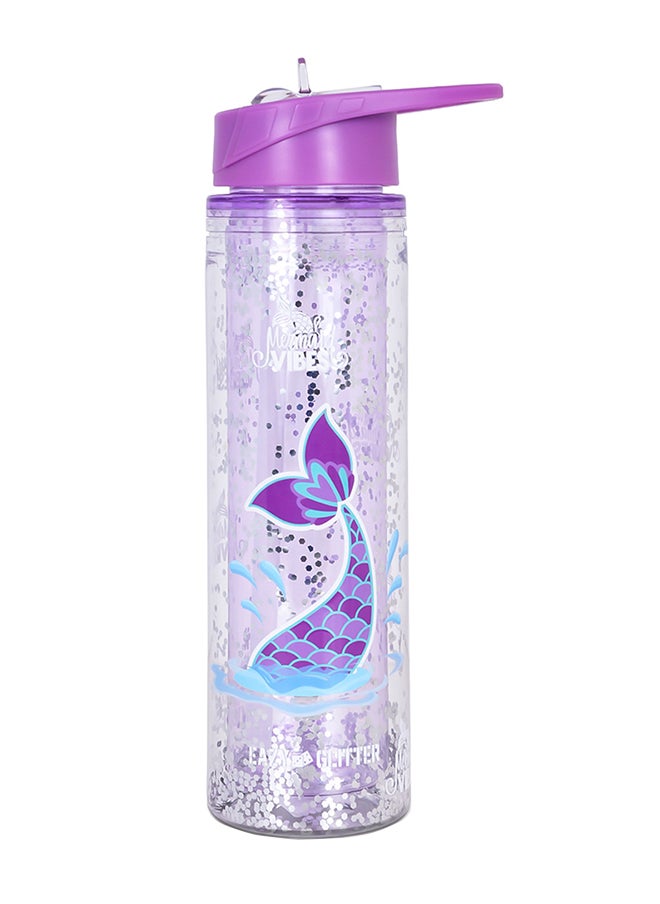 Eazy Kids Tritan Double Wall Glitter 550Ml Water Bottle  - Mermaid Purple  - Image 1
