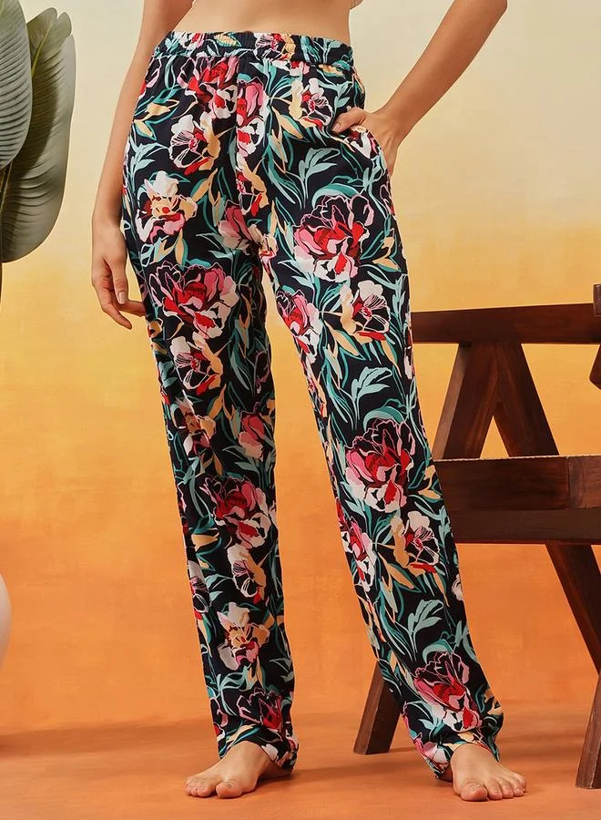 كلوفيا بنطال بيجاما مطبع بزهور