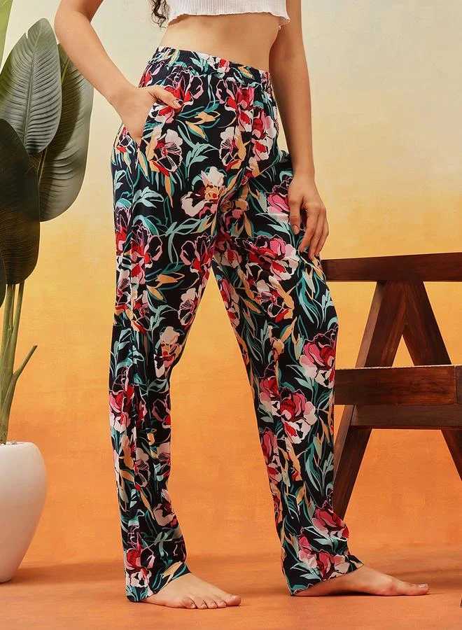 كلوفيا بنطال بيجاما مطبع بزهور