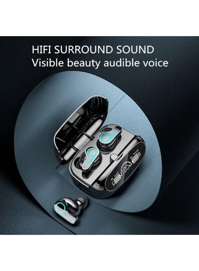 سماعات أذن بلوتوث لاسلكية، وضع الموسيقى والألعاب، سعة بطارية 2000mAh، تحكم باللمس الذكي، سماعات مقاومة للماء، صوت ستيريو 9D احترافي. - Image 3