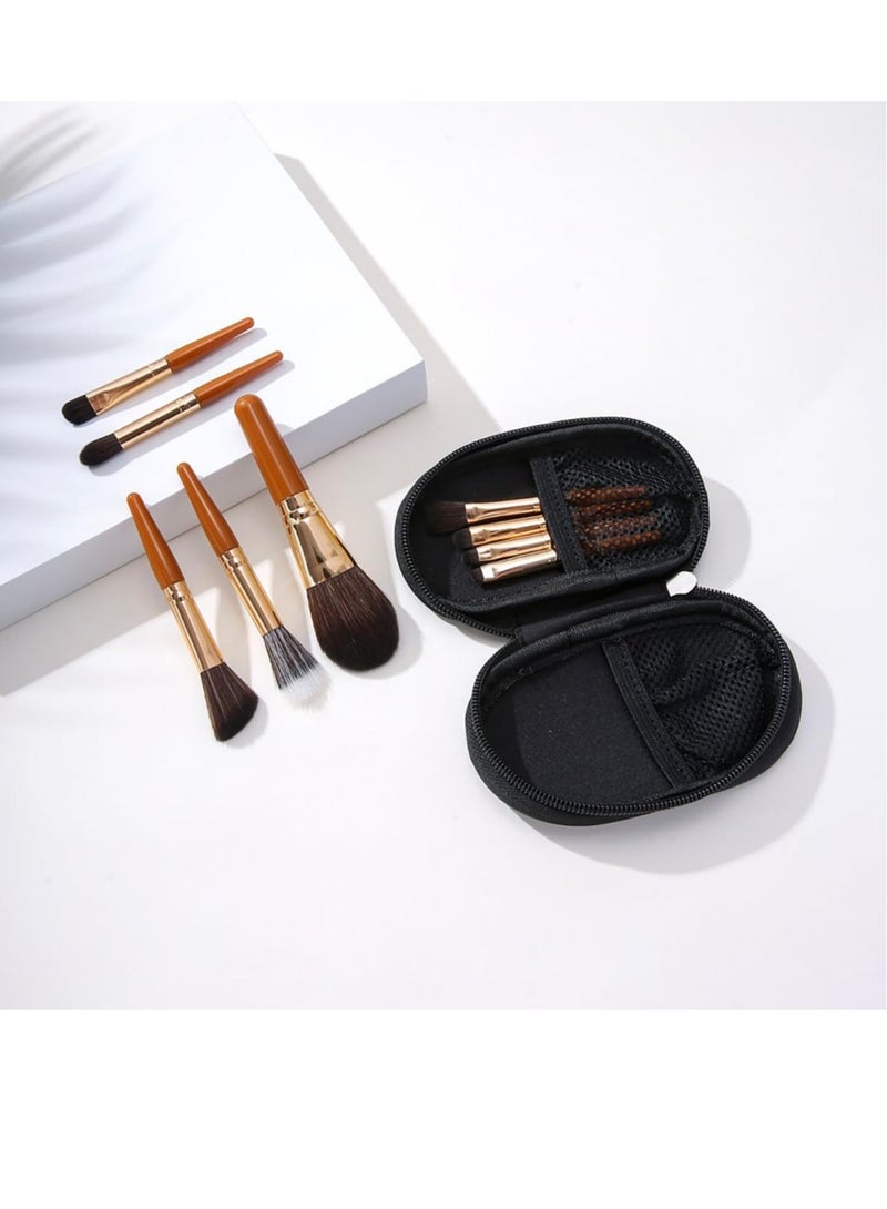 Excefore Mini Makeup Brushes Set, 9 Pcs Portable Travel Make Up Brush with Storage Case, for Foundation Brush Blush Powder Eye Shadow Cosmetics - Image 2