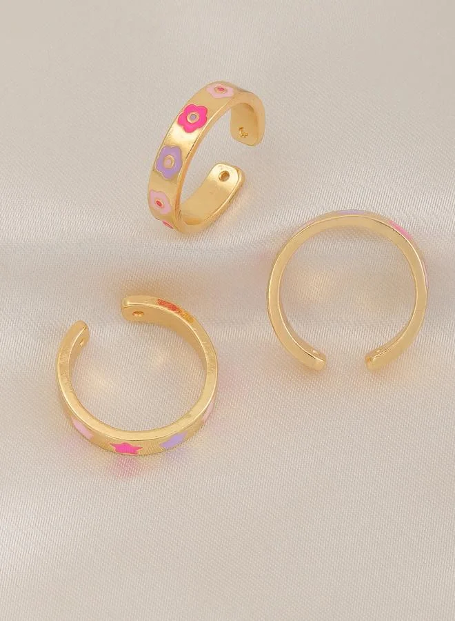 Take Two  Pack of 3 - Heart and Star Detail Ring for Women | Best Price UAE