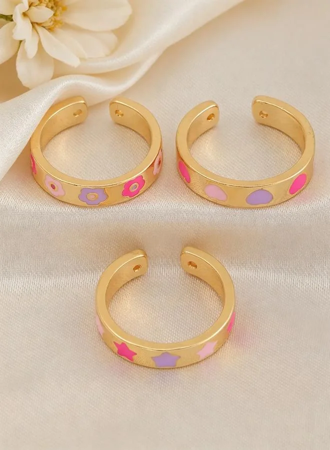 Take Two  Pack of 3 - Heart and Star Detail Ring for Women | Best Price UAE