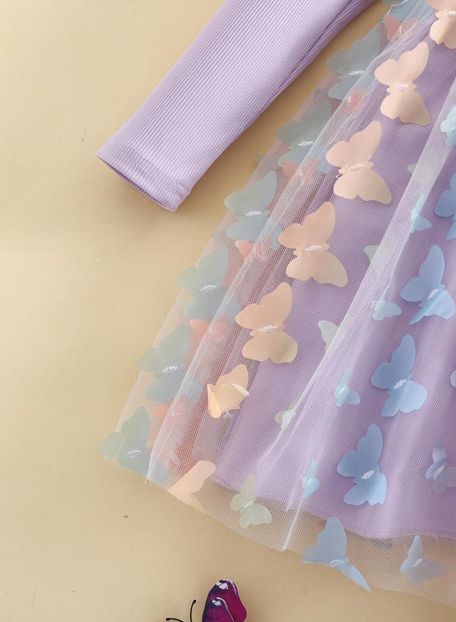 تايك تو فستان شبكي بتفاصيل مكشكشة وحافة مكشكشة - Image 4