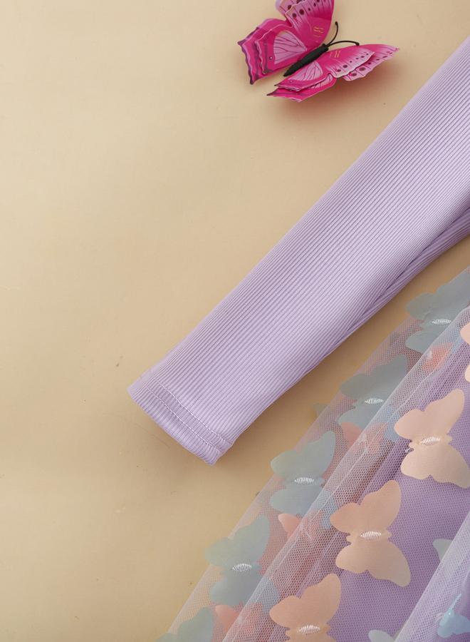 تايك تو فستان شبكي بتفاصيل مكشكشة وحافة مكشكشة - Image 5