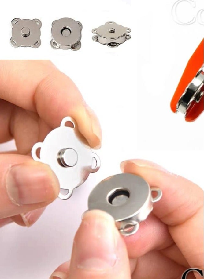 Excefore 20 Sets Magnetic Button Clasps Snaps Fastener Clasps for Purses Handbag Clothes Scrapbooking Closure Fastener Sewing Craft DIY for Sewing Craft Purses Bags Clothes  - Image 4