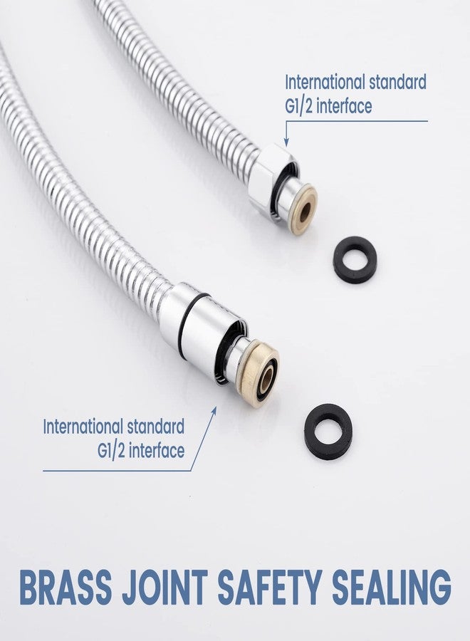 YDmeet All Metal Shower Hose For Handheld Shower Heads, Chrome Extra Long 71 Inch Stainless Steel, Universal Replacement Part For Hand Held Showerhead Hoses - Image 2