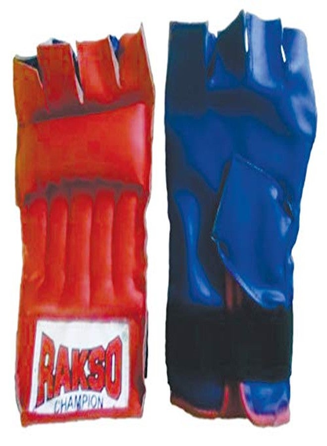 RAKSO Fight Gloves Champion PVC Contest - RED Top Grade Genuine Buffalo PVC Boxing Gloves with Latex Padding & Velcro Strap Gloves for Men & Women Kids (L) - Image 1