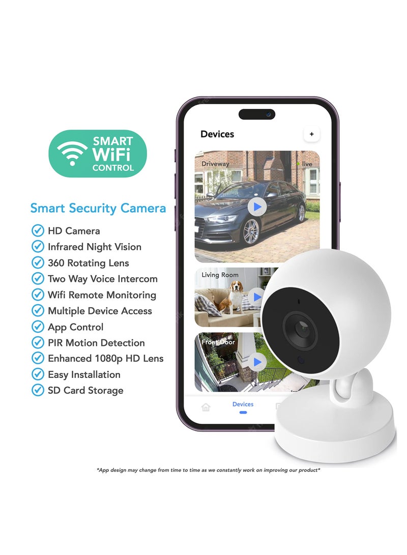 Smart Camera Security Camera Indoor (UK Company) Home CCTV Camera Night Vision Motion Sensor  - Image 1