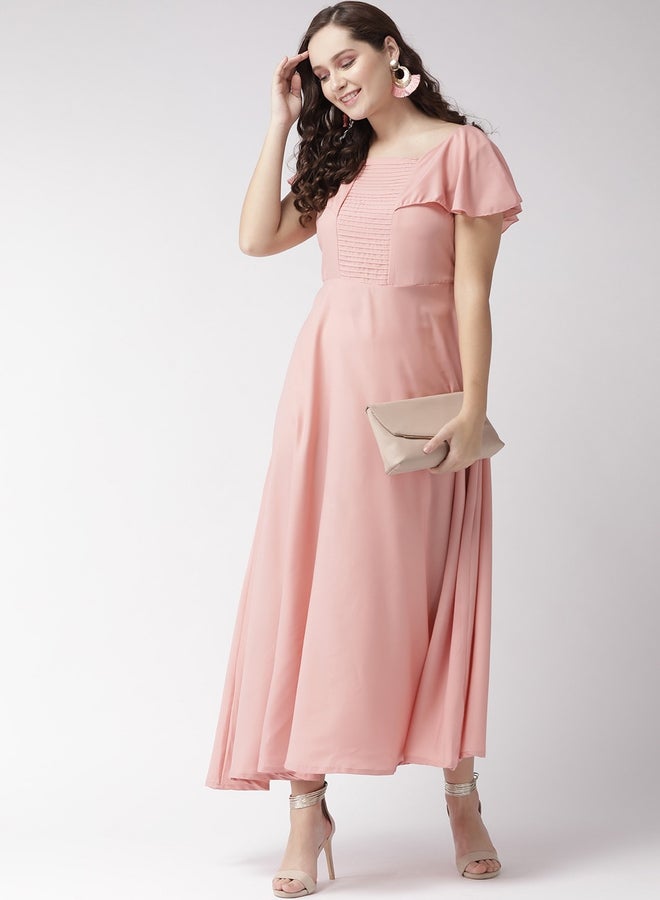 U&F U&F Square Neck A-Line Maxi Dress with Frill Sleeves  - Image 4