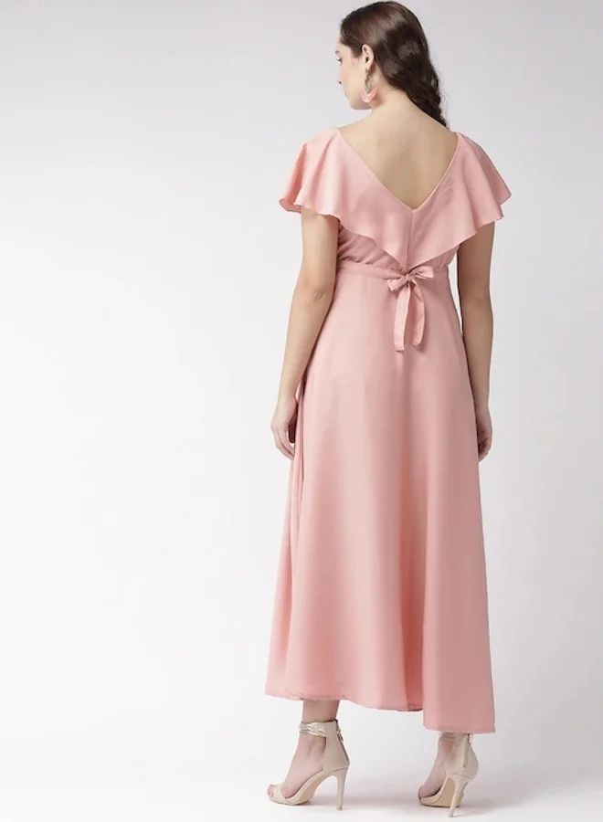 U&F U&F Square Neck A-Line Maxi Dress with Frill Sleeves