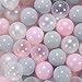 GOGOSO Ball Pit Balls for Toddlers Kids Plastic Balls for BallPit Playpen Pool Baby Play Pastel BPAFree Non Toxic Play Pastel Crush Proof Bal Pink Gray Clear 100pcs - Image 2