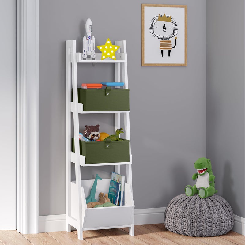 RiverRidge Kids 2pc Folding Storage Bins Set - 10.5â€ Bin Organizer with Handles - Olive Closet Organizer and Storage for Toys, Games, Shoes - Foldable Cube Storage Organizer Bins for Playroom, Nursery - Image 5