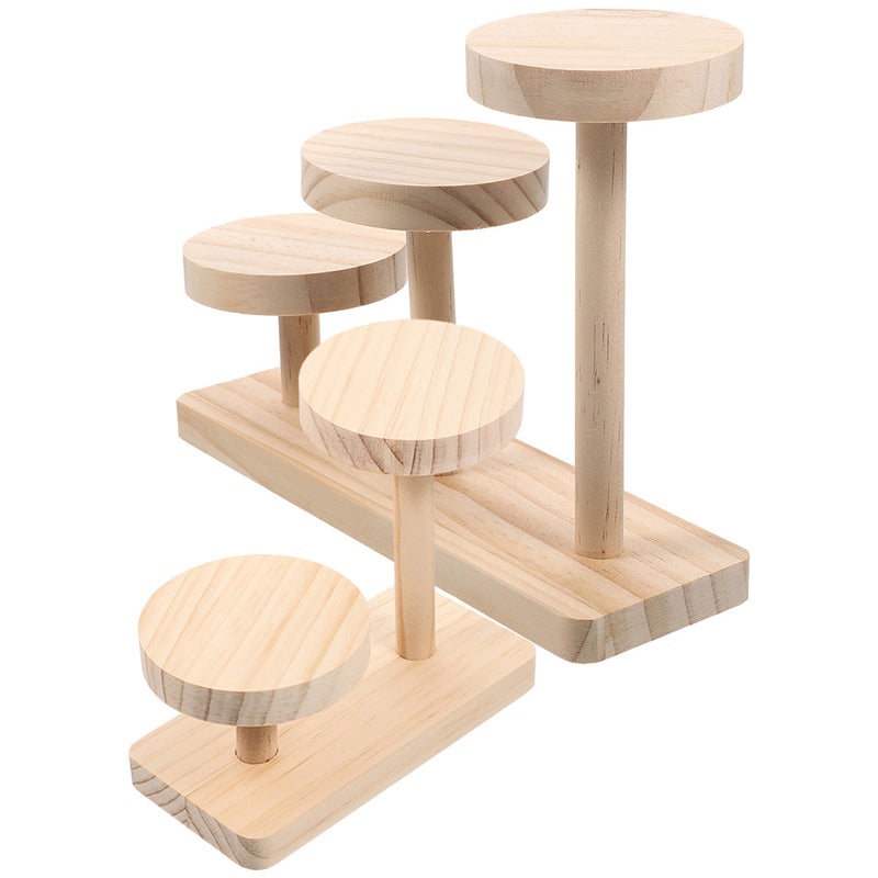 Display Stand Display Riser Shelf Wood Tiered Display Shelf Rack Stand for Figures - Image 1