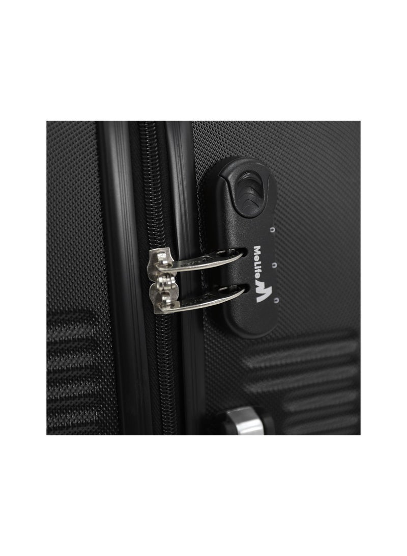 MELIFE Hardshell Luggage Trolley Bag 3 Pieces Set With Spinner Wheels,Black (S-20inch,M-24inch,L-28inch) - Image 3