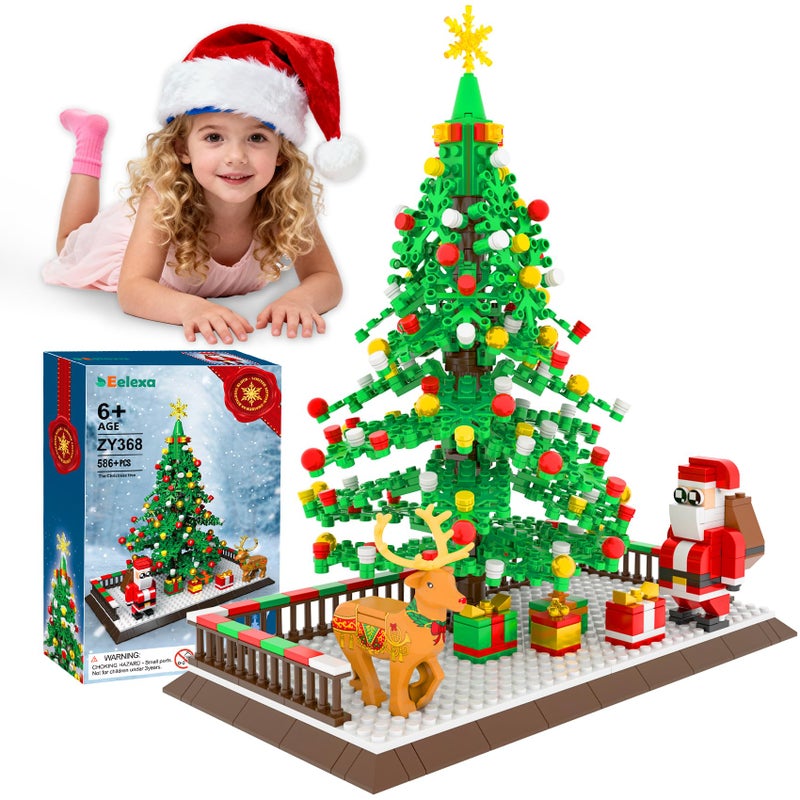 Eelexa Christmas Tree Building Block Festive Figures Building Set with Santa Claus 586 PCS for 6 Ages Kids Boys Girls Adult - Image 3