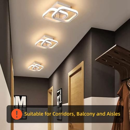 ELEPHANTBOAT® 22W Chandelier Lights for Ceiling, Modern Ceiling Lights LED Acrylic Minimalism Square LED Ceiling Lamps for Hallway Office Bedroom Kitchen Living Room - Image 3