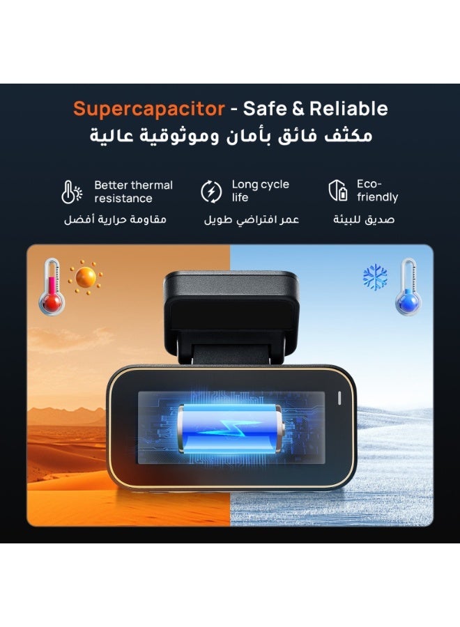 70mai A810 Lite 4K Dash Cam, Front 4K & Rear 1080P Car Camera (Does Not Include Micro SD Card) - Image 5
