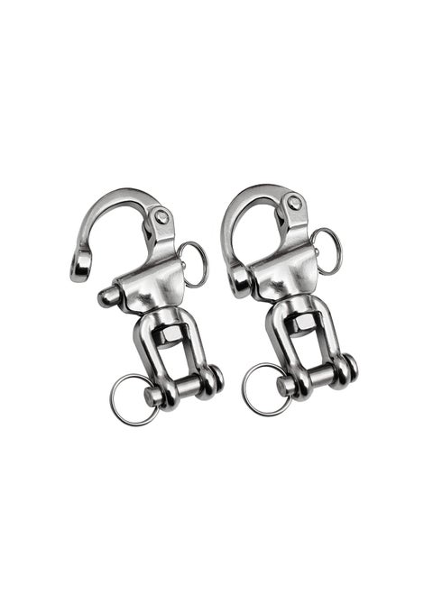 Marine Grade Stainless Steel Snap Shackle, Quick Release Sailing Halyard Snap Hook Durable Swivel Jaw Clevis Clevis Pin Snap Shackle  Quick Release Clevis for Sailing Rigging Shackles