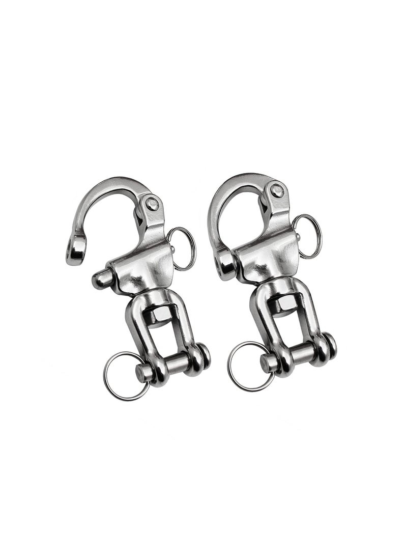 Generic Marine Grade Stainless Steel Snap Shackle, Quick Release Sailing Halyard Snap Hook Durable Swivel Jaw Clevis Clevis Pin Snap Shackle  Quick Release Clevis for Sailing Rigging Shackles  - Image 1