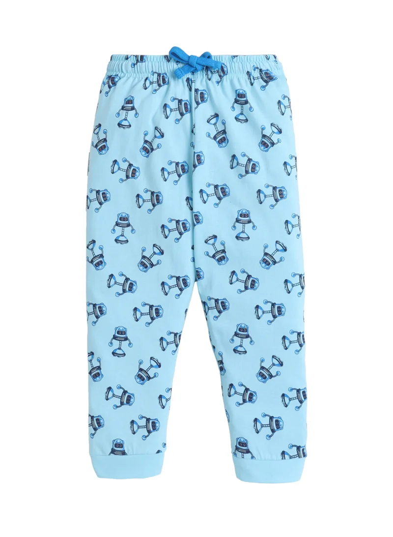 Victor And Jane  Boys Robot Graphic Cotton Pajama Set – T-Shirt & Pajama Pants Nightwear for Men | Best Price UAE