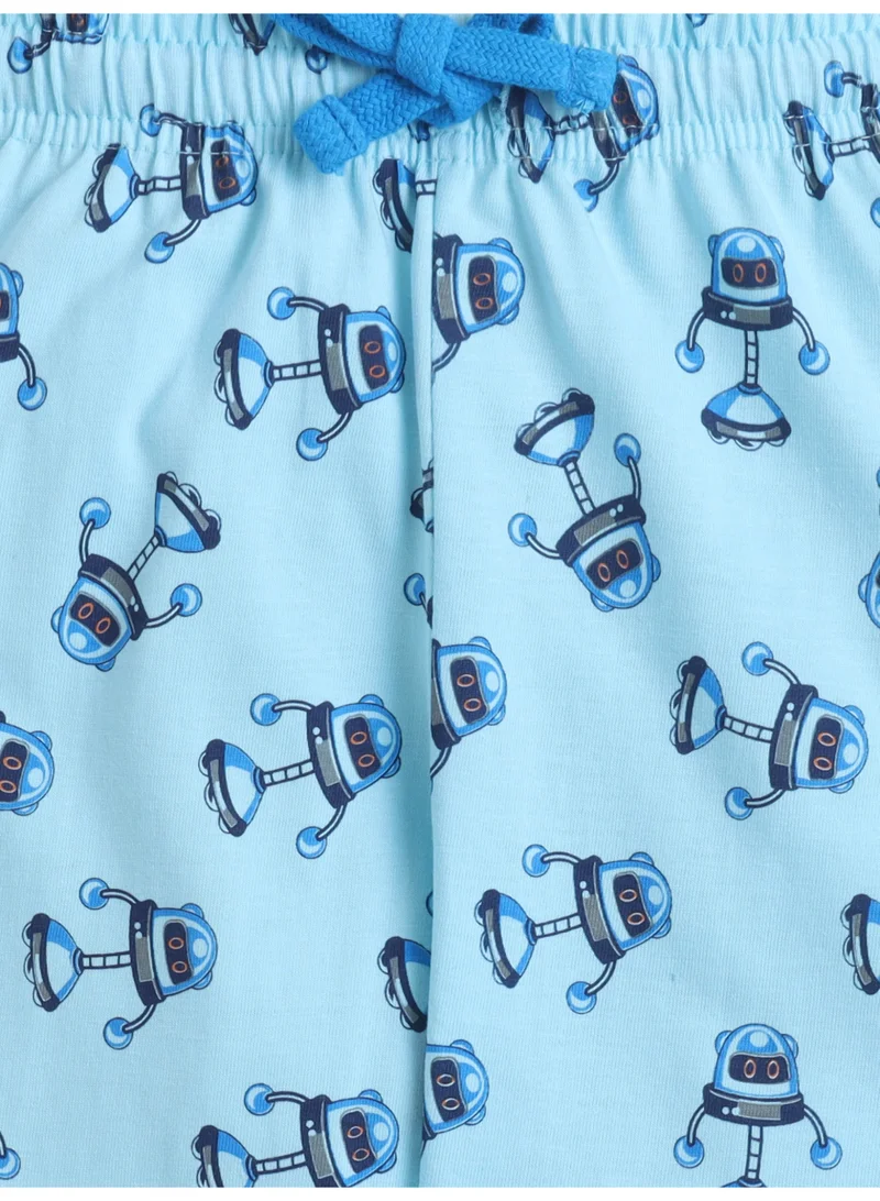 Victor And Jane  Boys Robot Graphic Cotton Pajama Set – T-Shirt & Pajama Pants Nightwear for Men | Best Price UAE