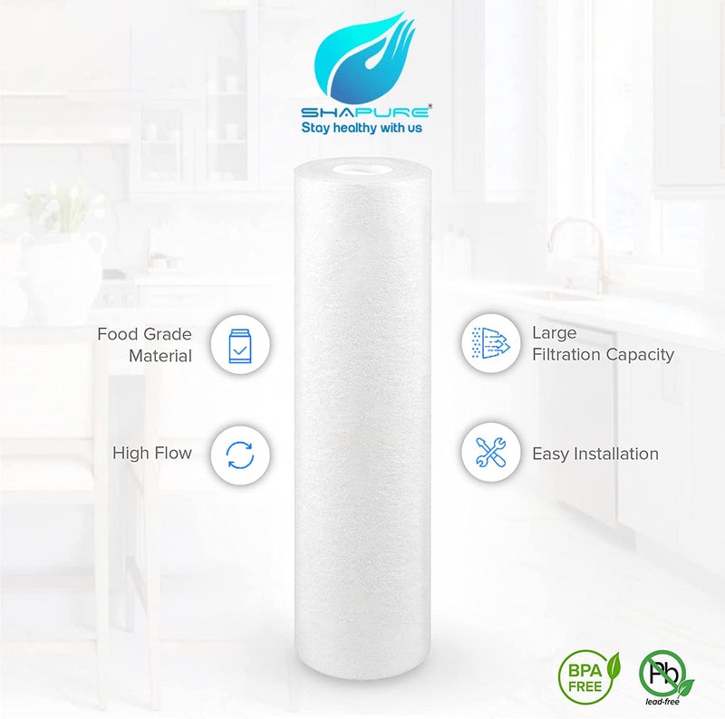 Shapure RO 10 Inch 120 Gram Spun Filter PP Cartridge Suitable for All 10 inch Stanadard Pre Filter | 10 Inch Pre Filter Spun Candle Polypropylene | (Pack of 4, 120 Gram) - Image 5