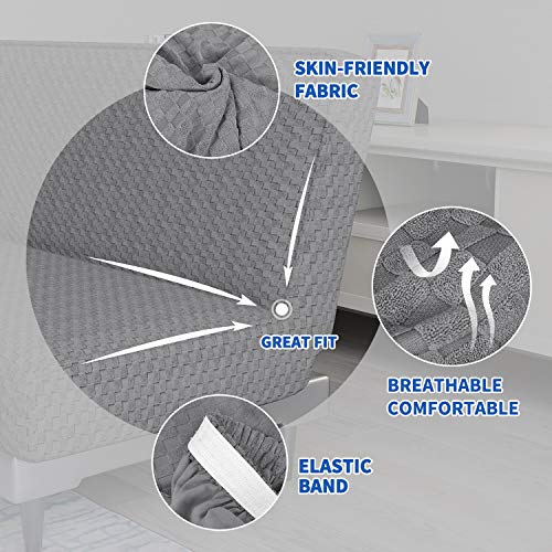MAXIJIN Jacquard Futon Cover Stretch Armless Futon Sofa Cover Soft Futon Slipcover with Elastic Bottom Thick Sofa Bed Furniture Protector Covers, Machine Washable (Light Gray) - Image 3