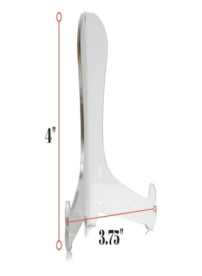 BANBERRY DESIGNS Clear Acrylic 4" Easels - Set of 6 - Functional Fixed Position Easels - Tabletop Display Stands for Plates Pictures Books Plaques Tiles Tablets Etc - Protective Scratch Proof Film - Image 2