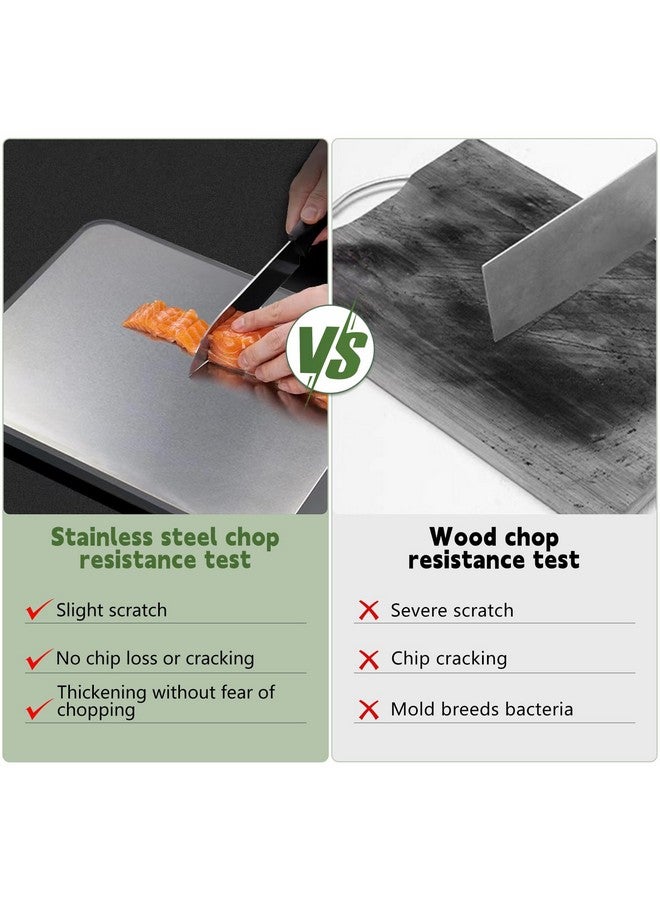 Newraturner Cutting Board Double Sided,Large Stainless Steel Cutting Boards,Wheat Straw Cutting Boards for Kitchen,for Meat, Veggies, Fruits, with Easy Grip Handle,Dishwasher Safe (1, Large) - Image 3