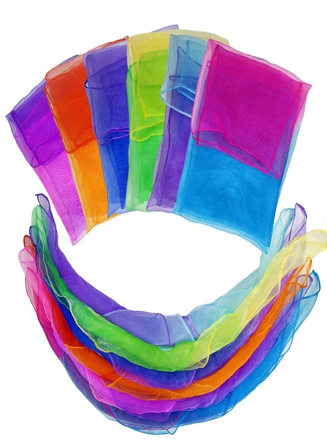 Lolakee Dance Scarves for Kids: Juggling Scarves, 12 Pcs, 24" x 24", Toddler, Unisex, Multicolored, Rainbow Theme - Image 4
