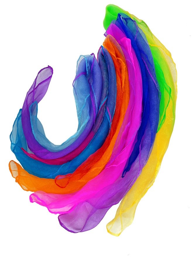 Lolakee Dance Scarves for Kids: Juggling Scarves, 12 Pcs, 24" x 24", Toddler, Unisex, Multicolored, Rainbow Theme - Image 5