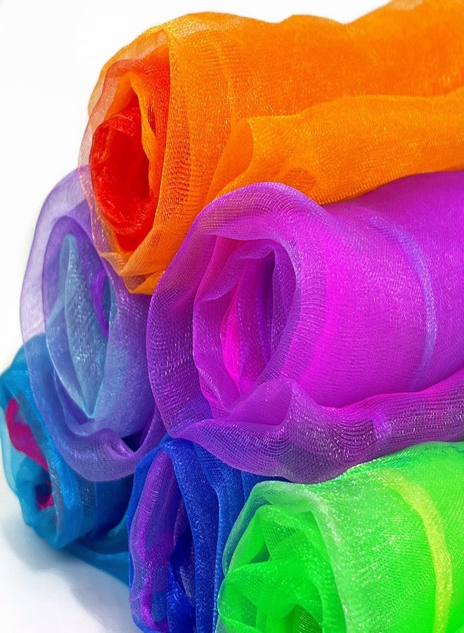 Lolakee Dance Scarves for Kids: Juggling Scarves, 12 Pcs, 24" x 24", Toddler, Unisex, Multicolored, Rainbow Theme - Image 3