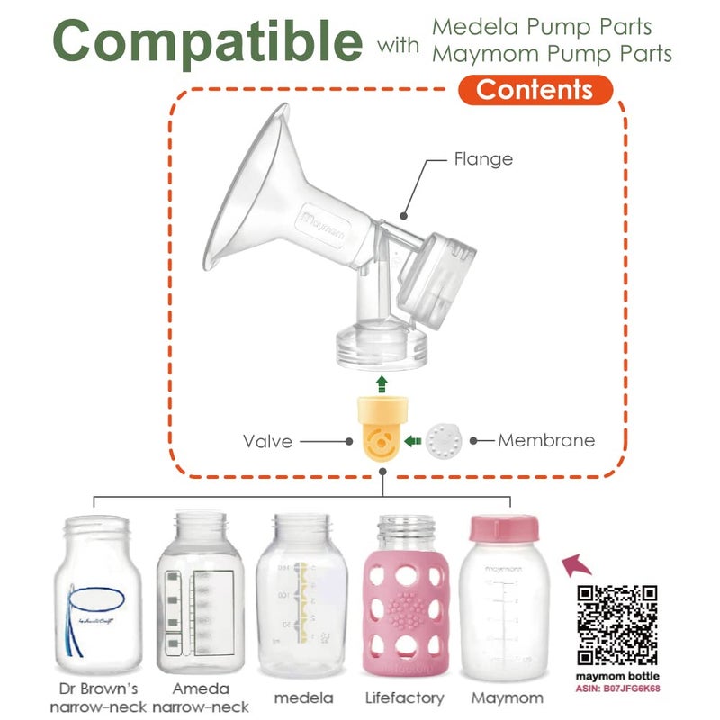 Maymom Brand 25 mm 2xOne-Piece Breastshield w/Valve and Membrane Compatible with Selected Medela Breast Pumps; Medium Shield - Image 5
